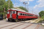 METW 25 "Ravenswood" on the west end after leading the NRHS Wisconsin Chapter lunch charter back into the station